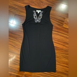 Magnolia Grace Black mni Sleeveless Dress with Shiny Sequins embroidery petite